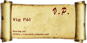 Vig Pál névjegykártya